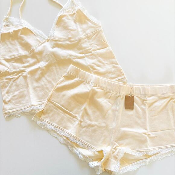 NWT Skims Cotton Jersey Lace Set - Picture 2 of 4